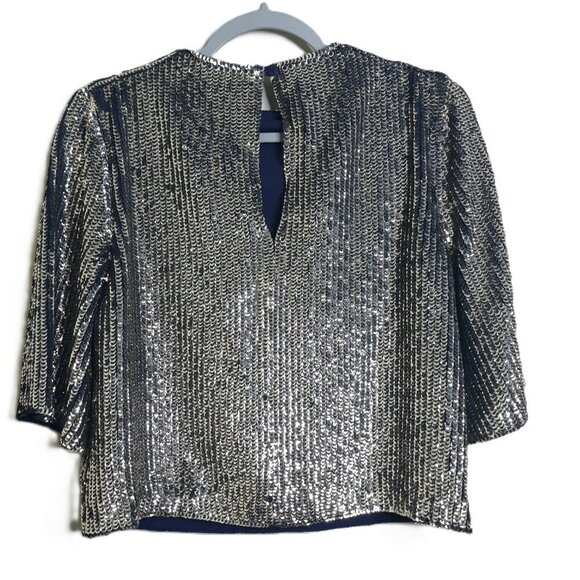 NWOT Topshop Gold Sequin Cropped Top 2 Date Night Party Event Club - Picture 5 of 10